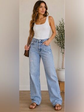 Citizens of Humanity Eva High Rise Relaxed Baggy Jeans Light Wash Size 23